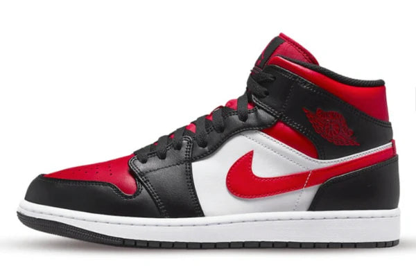 Jordan 1 Mid White Black Red