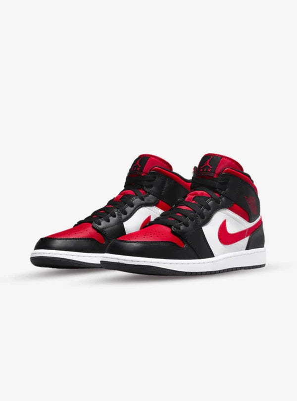 Jordan 1 Mid White Black Red